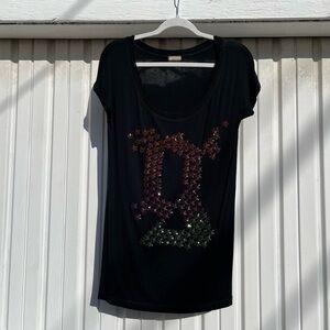 Galliano vintage logo scoop neck knit T-shirt